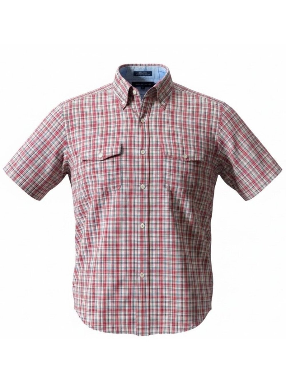 Vtg Y2K Tommy Hilfiger Men’s Medium Plaid Red Blue Gold Button Up Taiwan ‘02 EUC